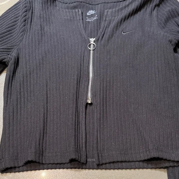 Nike Black Ribbed Zip-Up Cardigan - Picture 4 of 4